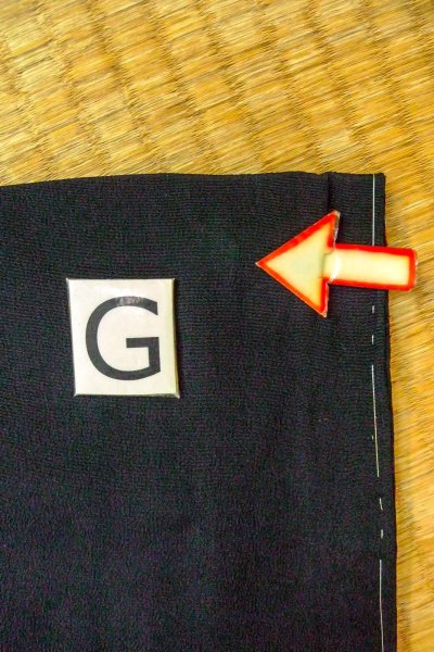 画像20: O0805T 女性用羽織  シルク（正絹） 黒, チェック柄 【中古】【USED】【リサイクル】 ★★☆☆☆【O0805T】 (20)