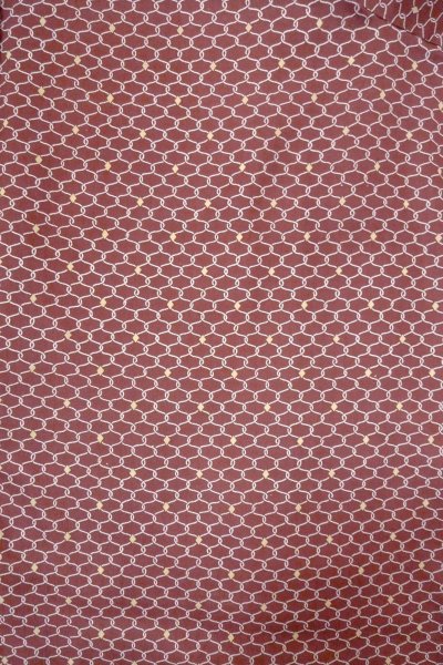 画像3: O0805V 女性用羽織  化繊 深いえんじ, 幾何学模様 【中古】【USED】【リサイクル】 ★★★☆☆【O0805V】 (3)