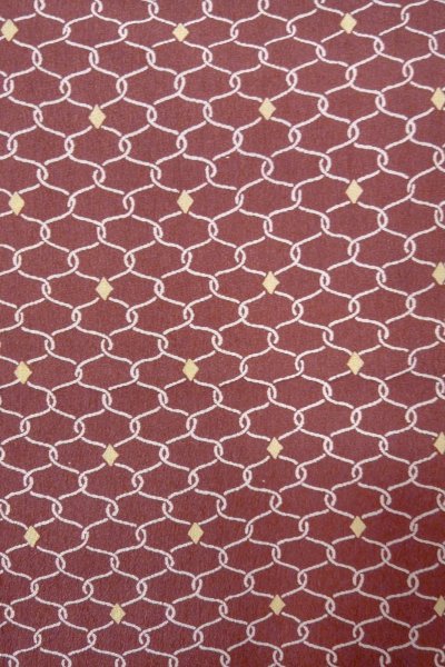 画像5: O0805V 女性用羽織  化繊 深いえんじ, 幾何学模様 【中古】【USED】【リサイクル】 ★★★☆☆【O0805V】 (5)