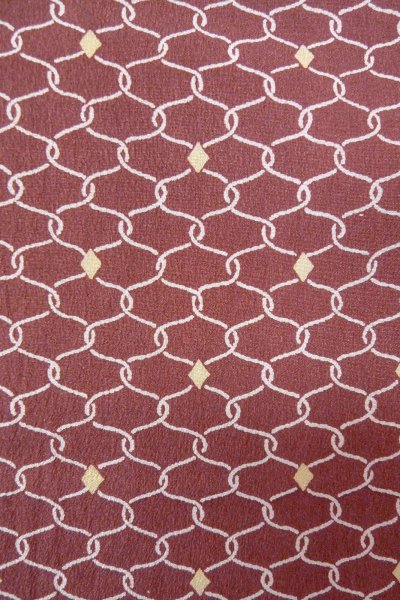 画像6: O0805V 女性用羽織  化繊 深いえんじ, 幾何学模様 【中古】【USED】【リサイクル】 ★★★☆☆【O0805V】 (6)