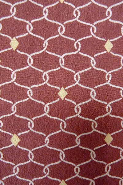 画像7: O0805V 女性用羽織  化繊 深いえんじ, 幾何学模様 【中古】【USED】【リサイクル】 ★★★☆☆【O0805V】 (7)