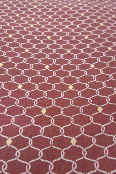 画像10: O0805V 女性用羽織  化繊 深いえんじ, 幾何学模様 【中古】【USED】【リサイクル】 ★★★☆☆【O0805V】 (10)