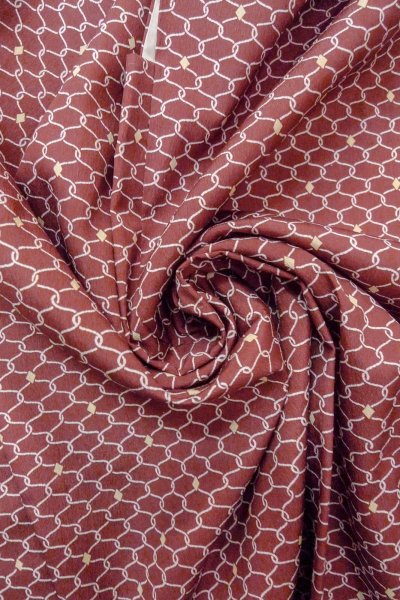 画像11: O0805V 女性用羽織  化繊 深いえんじ, 幾何学模様 【中古】【USED】【リサイクル】 ★★★☆☆【O0805V】 (11)