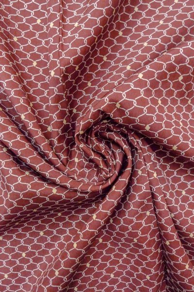 画像12: O0805V 女性用羽織  化繊 深いえんじ, 幾何学模様 【中古】【USED】【リサイクル】 ★★★☆☆【O0805V】 (12)