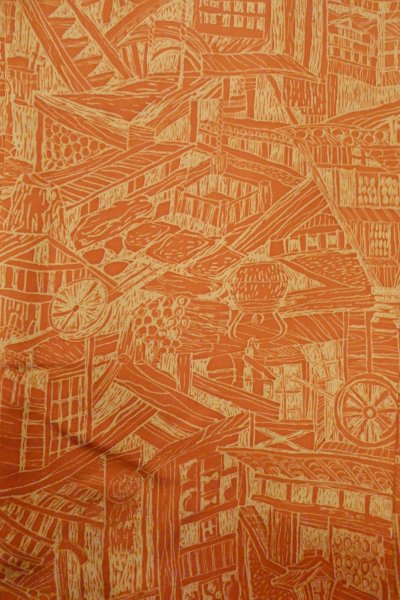 画像4: O0805W 女性用羽織  シルク（正絹） 深い橙色, 家 【中古】【USED】【リサイクル】 ★★★★☆【O0805W】 (4)