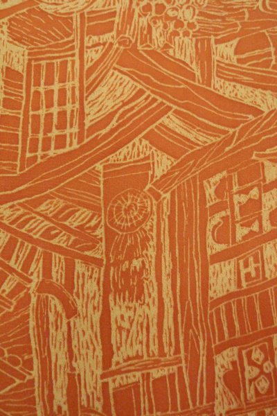 画像7: O0805W 女性用羽織  シルク（正絹） 深い橙色, 家 【中古】【USED】【リサイクル】 ★★★★☆【O0805W】 (7)