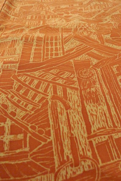 画像10: O0805W 女性用羽織  シルク（正絹） 深い橙色, 家 【中古】【USED】【リサイクル】 ★★★★☆【O0805W】 (10)