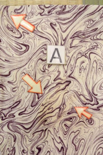 画像14: O0805X 女性用羽織  シルク（正絹） 白, 木目 【中古】【USED】【リサイクル】 ★★☆☆☆【O0805X】 (14)