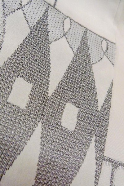 画像9: O0805Y 女性用羽織  シルク（正絹） 灰色, 幾何学模様 【中古】【USED】【リサイクル】 ★★☆☆☆【O0805Y】 (9)