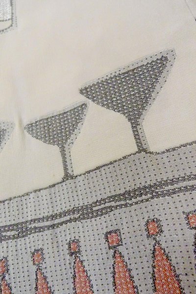 画像10: O0805Y 女性用羽織  シルク（正絹） 灰色, 幾何学模様 【中古】【USED】【リサイクル】 ★★☆☆☆【O0805Y】 (10)