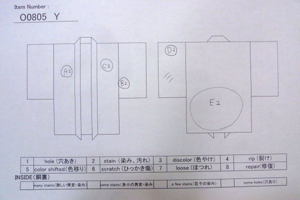 画像13: O0805Y 女性用羽織  シルク（正絹） 灰色, 幾何学模様 【中古】【USED】【リサイクル】 ★★☆☆☆【O0805Y】 (13)