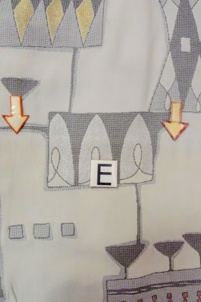 画像18: O0805Y 女性用羽織  シルク（正絹） 灰色, 幾何学模様 【中古】【USED】【リサイクル】 ★★☆☆☆【O0805Y】 (18)