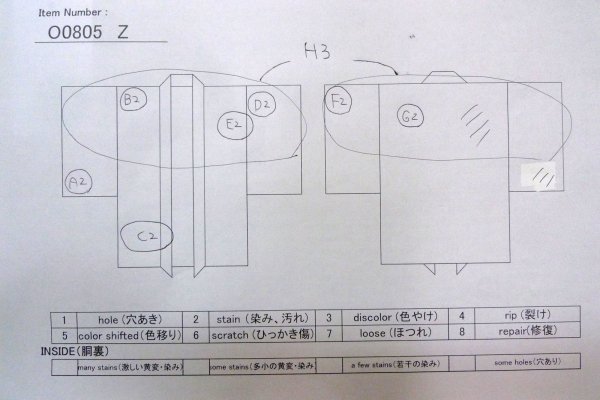 画像13: O0805Z 女性用羽織  シルク（正絹） 深いえんじ, 竹 【中古】【USED】【リサイクル】 ★★★☆☆【O0805Z】 (13)