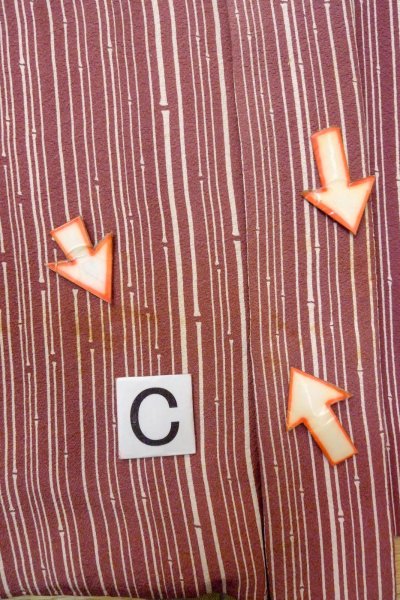 画像16: O0805Z 女性用羽織  シルク（正絹） 深いえんじ, 竹 【中古】【USED】【リサイクル】 ★★★☆☆【O0805Z】 (16)