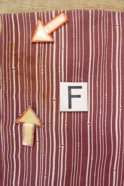 画像19: O0805Z 女性用羽織  シルク（正絹） 深いえんじ, 竹 【中古】【USED】【リサイクル】 ★★★☆☆【O0805Z】 (19)