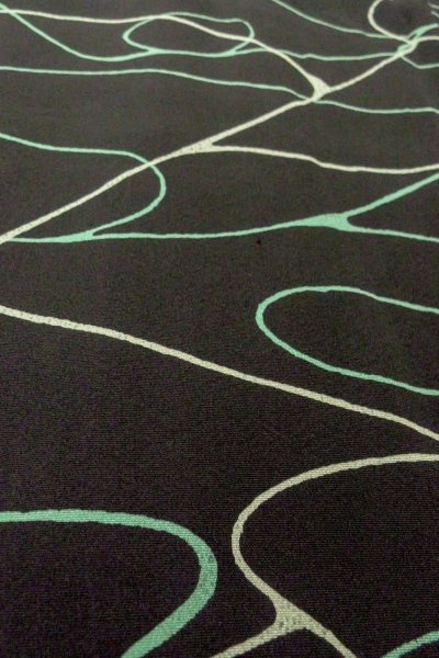 画像10: O0806C 女性用羽織  シルク（正絹） 黒, 流水 【中古】【USED】【リサイクル】 ★★★☆☆【O0806C】 (10)