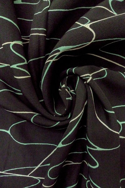 画像12: O0806C 女性用羽織  シルク（正絹） 黒, 流水 【中古】【USED】【リサイクル】 ★★★☆☆【O0806C】 (12)