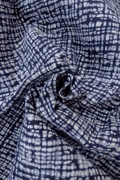 画像12: O0826A 男性用浴衣（日本製）  麻 藍, 抽象的模様 【中古】【USED】【リサイクル】 ★☆☆☆☆【O0826A】 (12)