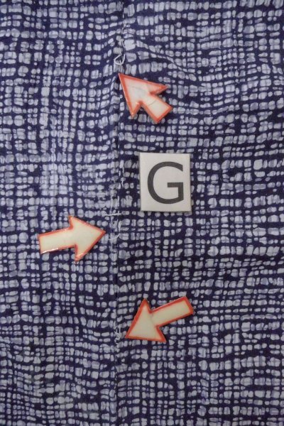 画像20: O0826A 男性用浴衣（日本製）  麻 藍, 抽象的模様 【中古】【USED】【リサイクル】 ★☆☆☆☆【O0826A】 (20)