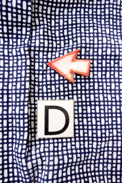 画像17: O0826E 男性用浴衣（日本製）  綿 藍, 抽象的模様 【中古】【USED】【リサイクル】 ★★☆☆☆【O0826E】 (17)