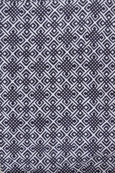 画像4: O0826F 女性用浴衣（日本製）  綿 藍, 幾何学模様 【中古】【USED】【リサイクル】 ★★★☆☆【O0826F】 (4)