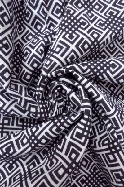 画像11: O0826F 女性用浴衣（日本製）  綿 藍, 幾何学模様 【中古】【USED】【リサイクル】 ★★★☆☆【O0826F】 (11)