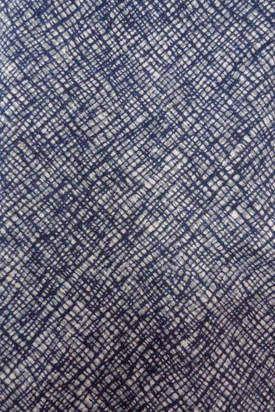 画像5: O0826G 女性用浴衣（日本製）  綿 藍, チェック柄 【中古】【USED】【リサイクル】 ★☆☆☆☆【O0826G】 (5)