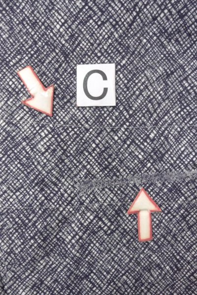 画像16: O0826G 女性用浴衣（日本製）  綿 藍, チェック柄 【中古】【USED】【リサイクル】 ★☆☆☆☆【O0826G】 (16)