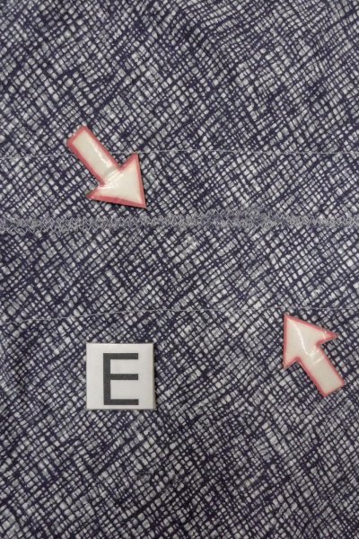 画像18: O0826G 女性用浴衣（日本製）  綿 藍, チェック柄 【中古】【USED】【リサイクル】 ★☆☆☆☆【O0826G】 (18)