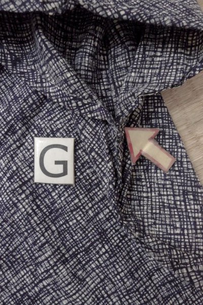 画像20: O0826G 女性用浴衣（日本製）  綿 藍, チェック柄 【中古】【USED】【リサイクル】 ★☆☆☆☆【O0826G】 (20)