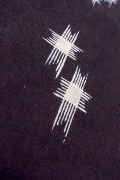 画像9: O0826L 女性用注染浴衣  綿麻 黒, いげた 【中古】【USED】【リサイクル】 ★★☆☆☆【O0826L】 (9)