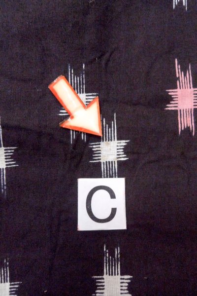 画像16: O0826L 女性用注染浴衣  綿麻 黒, いげた 【中古】【USED】【リサイクル】 ★★☆☆☆【O0826L】 (16)