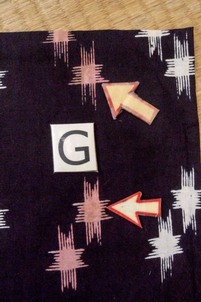 画像20: O0826L 女性用注染浴衣  綿麻 黒, いげた 【中古】【USED】【リサイクル】 ★★☆☆☆【O0826L】 (20)