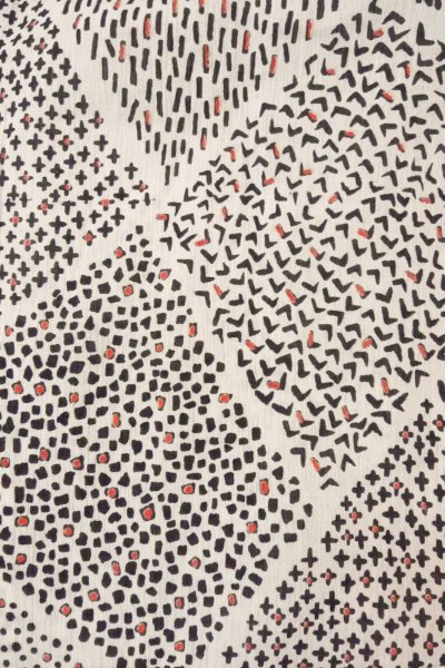 画像3: O0826N 女性用浴衣（日本製） 小千谷縮 麻 オフ　ホワイト, 花 【中古】【USED】【リサイクル】 ★★☆☆☆【O0826N】 (3)