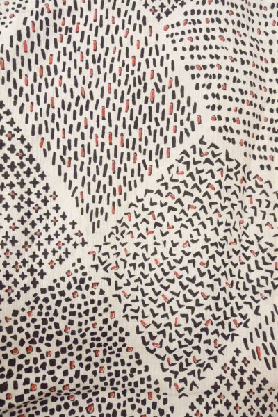 画像4: O0826N 女性用浴衣（日本製） 小千谷縮 麻 オフ　ホワイト, 花 【中古】【USED】【リサイクル】 ★★☆☆☆【O0826N】 (4)