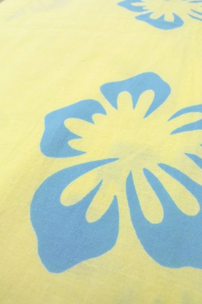 画像8: O0826Q 女性用浴衣（日本製）  綿 淡い黄色, 花 【中古】【USED】【リサイクル】 ★★★☆☆【O0826Q】 (8)