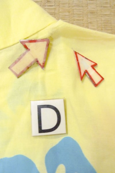 画像17: O0826Q 女性用浴衣（日本製）  綿 淡い黄色, 花 【中古】【USED】【リサイクル】 ★★★☆☆【O0826Q】 (17)