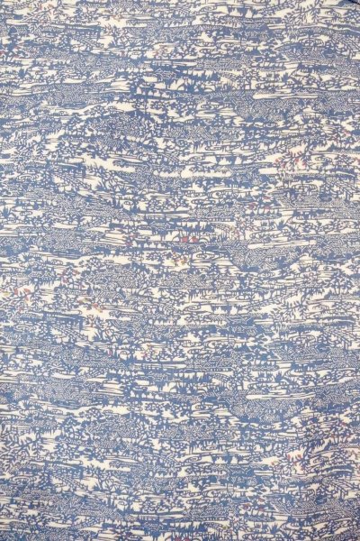 画像3: O0826R 女性用小紋  シルク（正絹） 灰色がかった青, 家 【中古】【USED】【リサイクル】 ★★☆☆☆【O0826R】 (3)