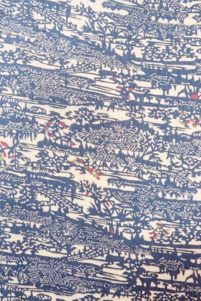 画像5: O0826R 女性用小紋  シルク（正絹） 灰色がかった青, 家 【中古】【USED】【リサイクル】 ★★☆☆☆【O0826R】 (5)