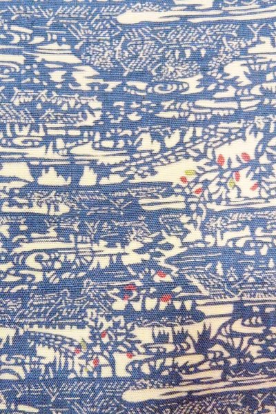 画像6: O0826R 女性用小紋  シルク（正絹） 灰色がかった青, 家 【中古】【USED】【リサイクル】 ★★☆☆☆【O0826R】 (6)