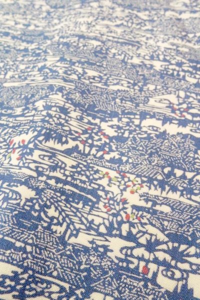 画像8: O0826R 女性用小紋  シルク（正絹） 灰色がかった青, 家 【中古】【USED】【リサイクル】 ★★☆☆☆【O0826R】 (8)