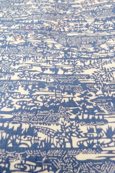 画像9: O0826R 女性用小紋  シルク（正絹） 灰色がかった青, 家 【中古】【USED】【リサイクル】 ★★☆☆☆【O0826R】 (9)