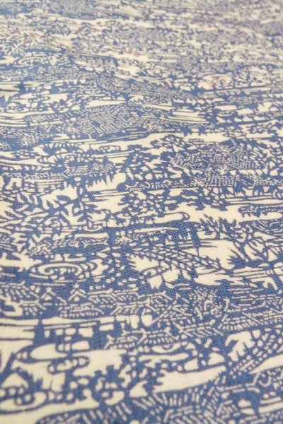 画像10: O0826R 女性用小紋  シルク（正絹） 灰色がかった青, 家 【中古】【USED】【リサイクル】 ★★☆☆☆【O0826R】 (10)