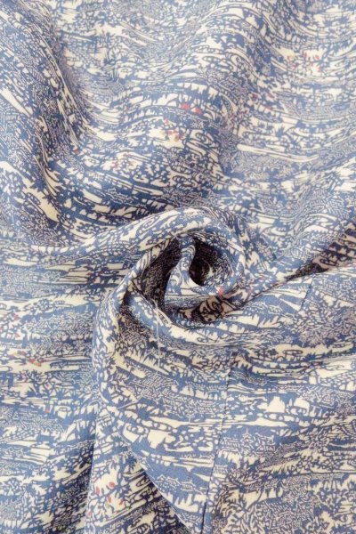 画像11: O0826R 女性用小紋  シルク（正絹） 灰色がかった青, 家 【中古】【USED】【リサイクル】 ★★☆☆☆【O0826R】 (11)