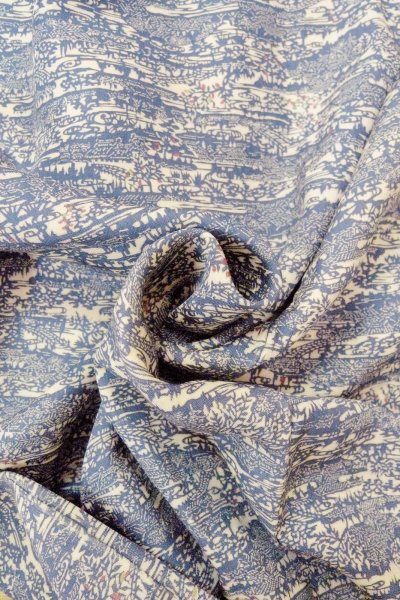 画像12: O0826R 女性用小紋  シルク（正絹） 灰色がかった青, 家 【中古】【USED】【リサイクル】 ★★☆☆☆【O0826R】 (12)