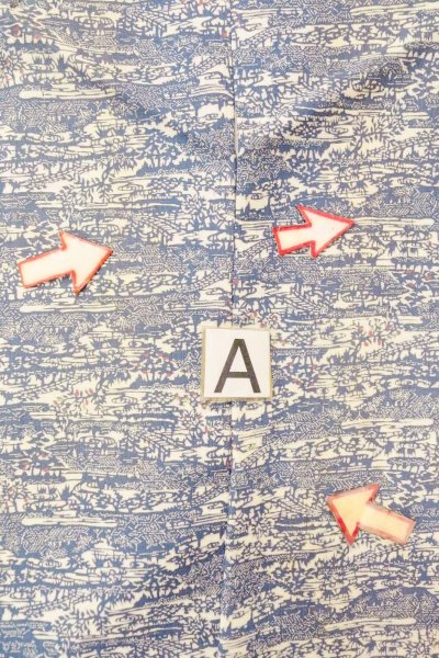 画像14: O0826R 女性用小紋  シルク（正絹） 灰色がかった青, 家 【中古】【USED】【リサイクル】 ★★☆☆☆【O0826R】 (14)