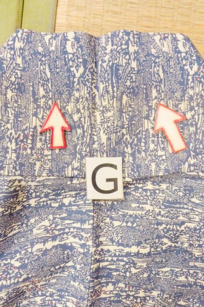 画像20: O0826R 女性用小紋  シルク（正絹） 灰色がかった青, 家 【中古】【USED】【リサイクル】 ★★☆☆☆【O0826R】 (20)