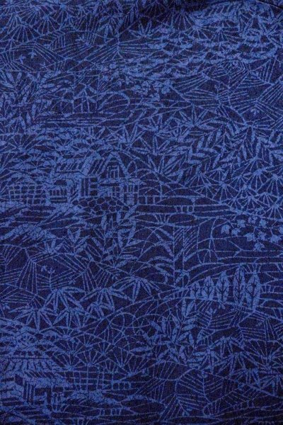 画像3: O0826S 女性用小紋  シルク（正絹） 藍, 笹 【中古】【USED】【リサイクル】 ★★★☆☆【O0826S】 (3)