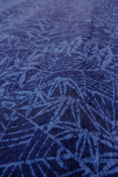 画像8: O0826S 女性用小紋  シルク（正絹） 藍, 笹 【中古】【USED】【リサイクル】 ★★★☆☆【O0826S】 (8)