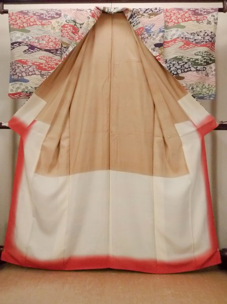 画像2: O0826U 女性用小紋  シルク（正絹） マルチカラー, 菊 【中古】【USED】【リサイクル】 ★★★☆☆【O0826U】 (2)